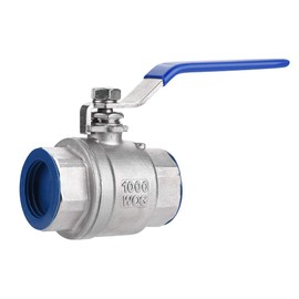 Akozon Full Port Ball Valve Female 304 Stainless Steel Two-Piece Full Port Female Ball Valve 3/4 Inch NPT 1000WOG for Water, Oil, Non-Corrosive Liquid and Non-flammable Gas
