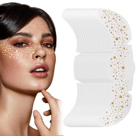 Scettar 18 Pieces Freckles Tattoo, Gold Glitter Freckles Face tattoo, Waterproof and Naturally Easy to Apply, Suitable for Daily Makeup, Festival Makeup, Carnival Accessories.