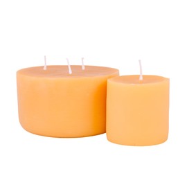 Bluecorn Beeswax Refill for Beeswax Candle in Recycled Blown Glass. 100% Pure Beeswax Candle Scented with Lemongrass, Cassia & Rosemary Essential Oils, 8oz