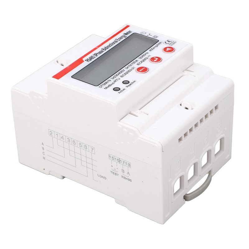 DIN Rail Power Meter 3 Phase 4 Wires Multifunctional LCD