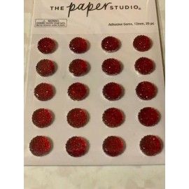 THE PAPER STUDIO RED CRYSTAL ADHESIVE GEMS 12MM 20PCS