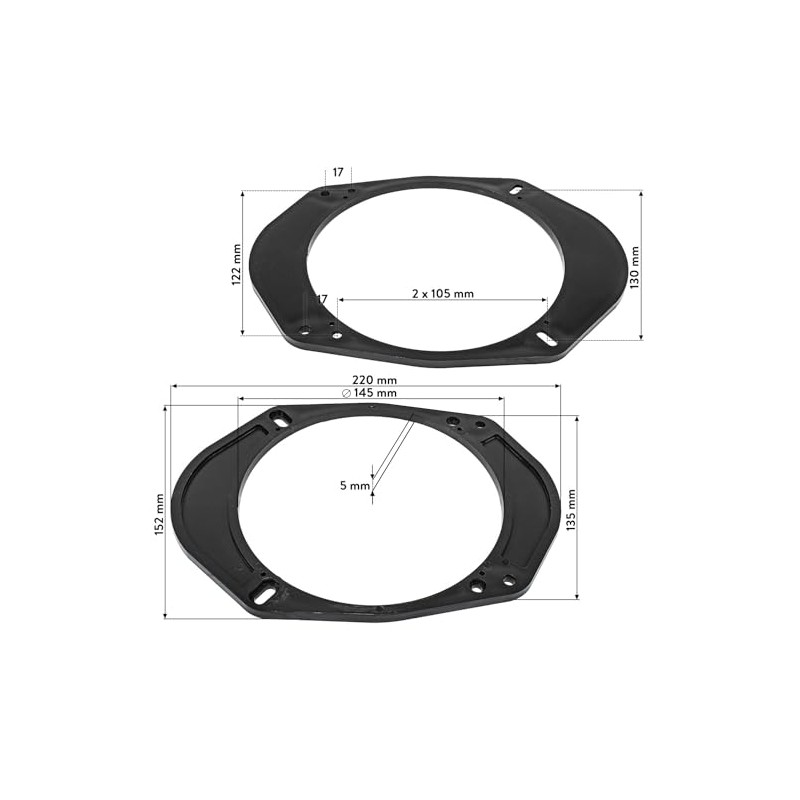 tomzz Audio 2815-003 Speaker Rings Adapter Brackets Compatible with Ford