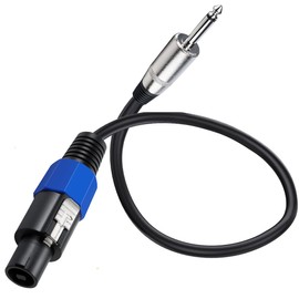 Speakon to 1/4" Speaker Cable, 6.35mm TS Male Plug to Speakon Male Adapter Cable, Speakon to 6.35mm Mono Audio Amplifier Speaker Cord for Speaker Guitar Amplifier 50cm