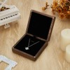 FINGERINSPIRE Walnut Wood Necklace Box 4x4x1.5Inch Square Wood Pendant Display