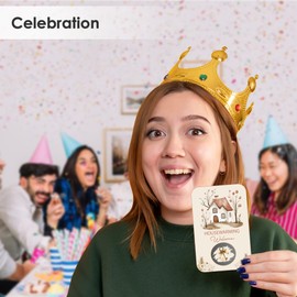 VAVINCI Housewarming Party Scratch Off Games, Funny New Home Party Ice Breaker Cards for New House Party, 50 Sets with Stickers