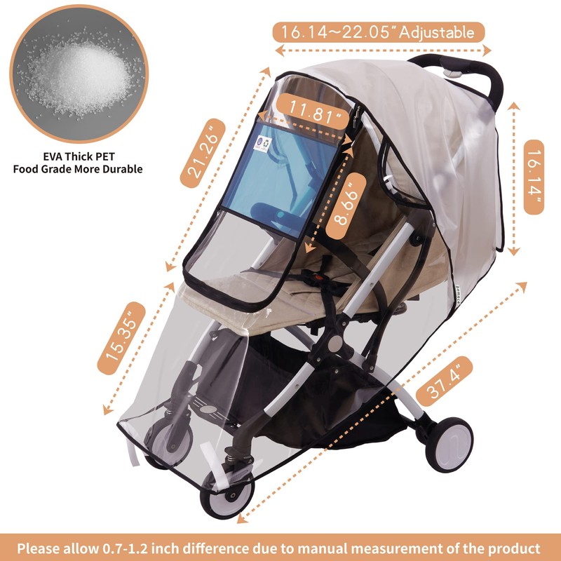 Bemece Stroller Rain Cover, Universal Stroller Accessory, Baby Travel Weather