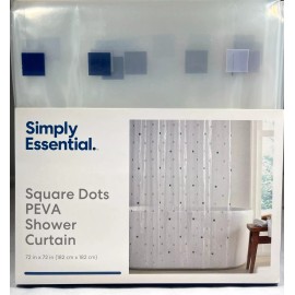 Essential Simply Essential Square Dots PEVA Shower Curtain 72" x 72"