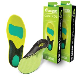 10 Seconds 3210 Motion Control Shoe Insoles, M 12 (2 Pack)