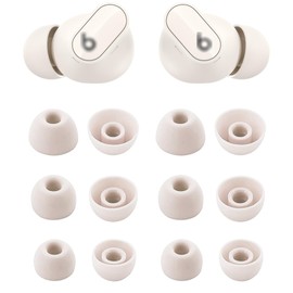 ALXCD Ear Tips Compatible with Beats Studio Buds+, S/M/L 3 Sizes 6 Pairs Soft Silicon Earbuds Replacement Tips Eartips, Compatible with Beats Studio Buds+, 6 Pairs, Ivory