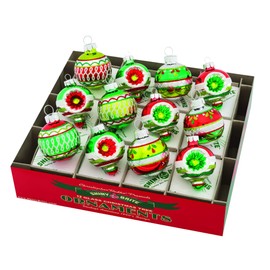 Christopher Radko Holiday 1.75" Rounds & Shapes Set of 12