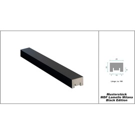 HEXIM Milana Black Edition Slats, 2.7 Metres, MDF Wooden Slats in Black, Wall Cladding, Acoustic Slats, Decor, Slat Wall, Wooden Slats, Milana Black Edition (Sample Piece)