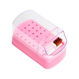 UNVOJL Nail Drill Bits Holder 30 Holes Nail Art Drill Bits Stand Nail Drill Bits Storage Box Dustproof Nail Art Drill Bits Stand for Beauty Salon