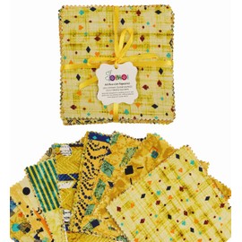 Soimoi Geometric with Texture Print Precut 10-inch Cotton Fabric Quilting Squares Charm Pack DIY Patchwork Sewing Craft