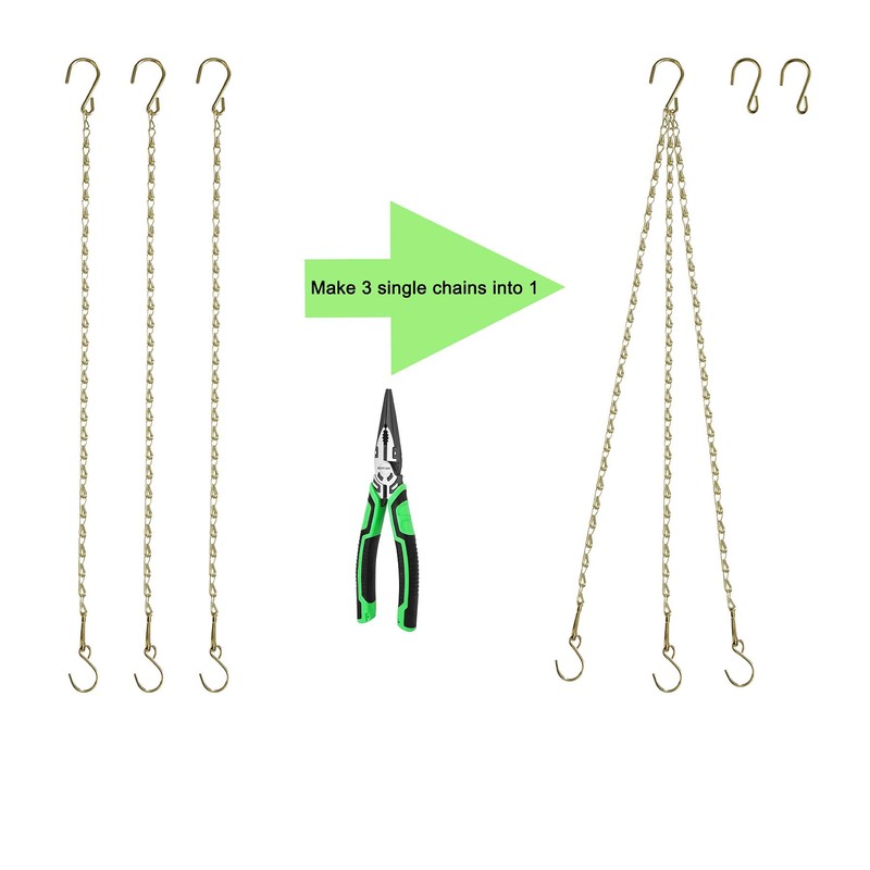 Sersberg Chain for Hanging Plants,21 Inch Gold Hanging Chain, Small