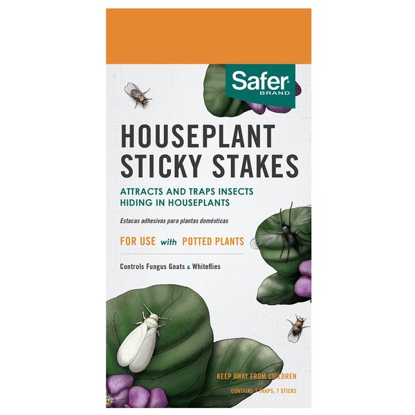 Safer Brand SF5026 Houseplant Sticky Stakes Insect Traps, 1 Pack, One Color