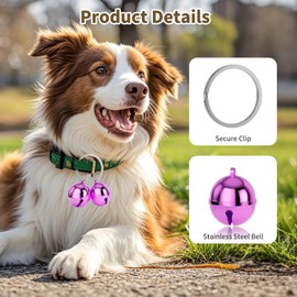 DearKeeps Dog Collar Bells, 2 Pack Extra Loud Dog & Cat Bells for Tracking & Safety, Stainless Steel Pet Tracker Training Bells for Small Medium Large Dogs & Cats (Purple)