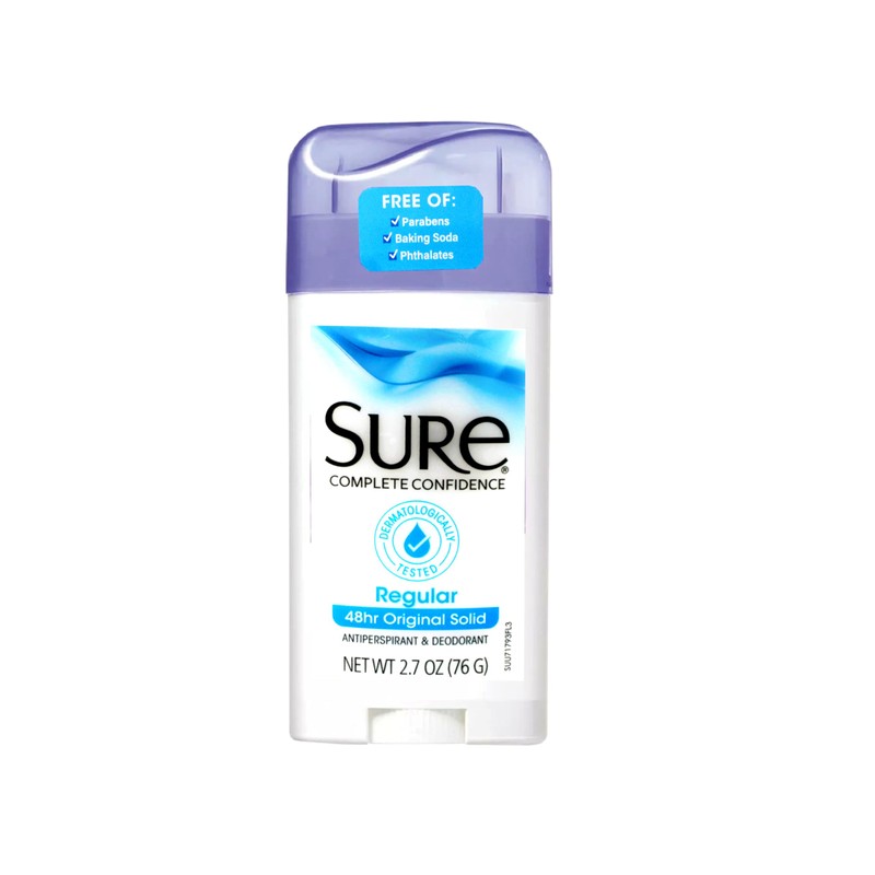 Sure Original Solid Anti Perspirant and Deodorant, Regular Scent, 2.7-Ounces