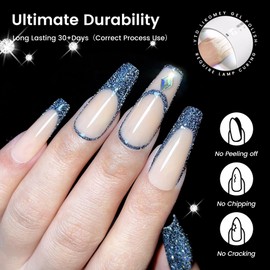 YTD Likomey Esmalte de Uñas de Gel con Brillo Reflectante,15ml Gel de Uñas con Brillo de Diamante Negro,UV Brillante para Manicura de Salón