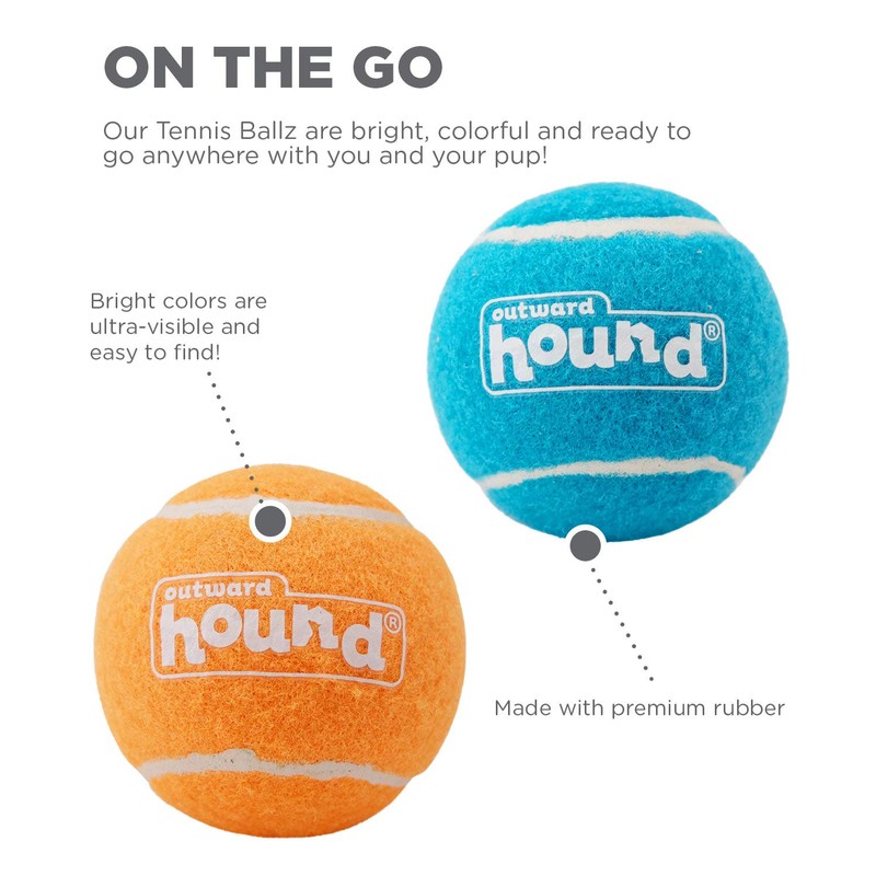 Outward Hound Tennis Ballz Fetch Dog Toy, 4-Pack