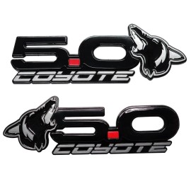 AMP Silver Howling Coyote 5.0 Fender Emblems Fits 15-24 Mustang, F150, Coyote Swap