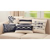 SARO LIFESTYLE Naviguer Collection Oars Throw Pillow Cover, 18", Navy