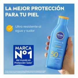 Protector Solar Corporal NIVEA SUN Protect & Refresh Sport En Loción FPS 50+ 200Ml, Rápida Absorción