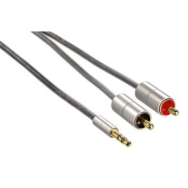 Hama 1m AluLine 3.5 mm Jack Stereo Plug - 2 x RCA Plug Connecting Cable