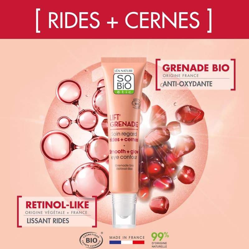 Augencreme lift' grenade mit Bio-Granatapfel und Retinol 15 ml