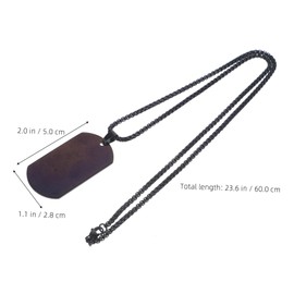 SUPVOX Style Dog Tag Necklace Titanium Steel Pendant Chain Black Men's Fashion