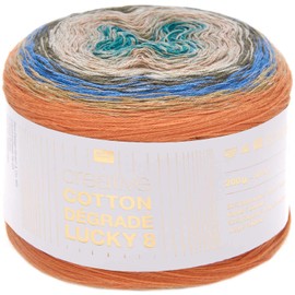 Rico Design Creative Cotton Dégradé Lucky 8, 200 g, 800 m Azure Orange (6)