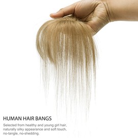 Yamel 3D Clip In Fringe Real Human Hair Bangs 360°Cover for Thinning French Fringe Lightweight For Women Light Brown