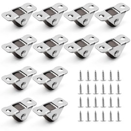 Pack of 12 Mini Furniture Castors, 1.2 cm Rubber Castors with Steel Top, Quiet Fixed Castors, Small Castors for Furniture, Cabinets, Tool Boxes, DIY Projects and Small Appliances