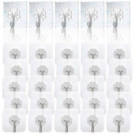 RUISTLI Ganchos para Pared 30 PCS,Ganchos Adhesivos para Pared Transparentes,Clavos Adhesivos para Pared Cosas para El Hogar,Gancho de Acero Inoxidable Impermeable,Colgar Toallas,Ganchos Cocina Baño