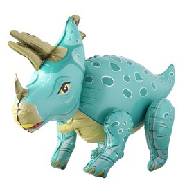 Self Standing Dinosaur Tyrannosaurus Animal Balloons for Birthday Party Baby Shower Decoration Set Inflatable Party Supplies Decorations Gift Kids Adults (3D Triceratops Blue)