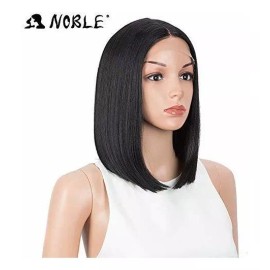NOBLEe Peluca Negro Liso 31.7 Cm Con Fleco Noble