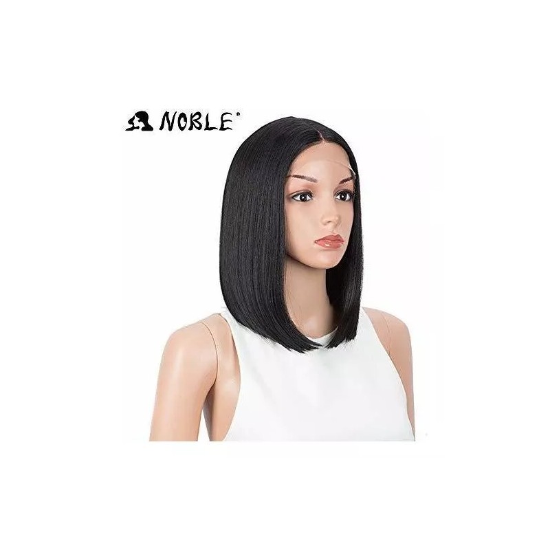 NOBLEe Peluca Negro Liso 31.7 Cm Con Fleco Noble