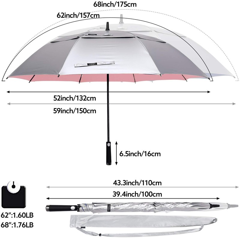 G4Free 62 Inch UV Protection Golf Umbrella Extra Large Windproof