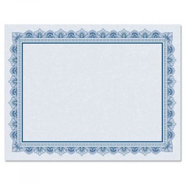 Intricate Blue & Blue Parchment Certificate Papers - Pack of 25, Laser & Inkjet Printer Compatible, for Office, Business Awards, Graduation, School Diplomas, 8-1/2" x 11" on 60 lb. Stock