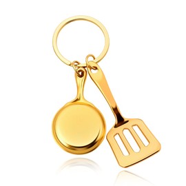 Faux Pot and Spatula Keychain Charm Gifts for Women Men Friends Family Cooking Lovers Birthday Gifts for Women Men Chef Turner Pot Charm Key Chain Car Keys