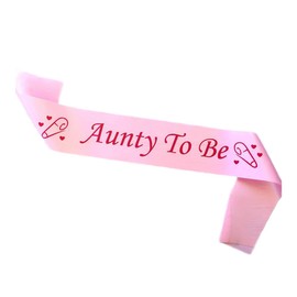Aunty to Be Sash Pink, Satin Baby Shower Decorations, Gifts for Her, Sashes Bundles Daddy - Big Sister - Grandma - Nanny - Auntie to Be, 3 Colours (Pink, Blue, White)