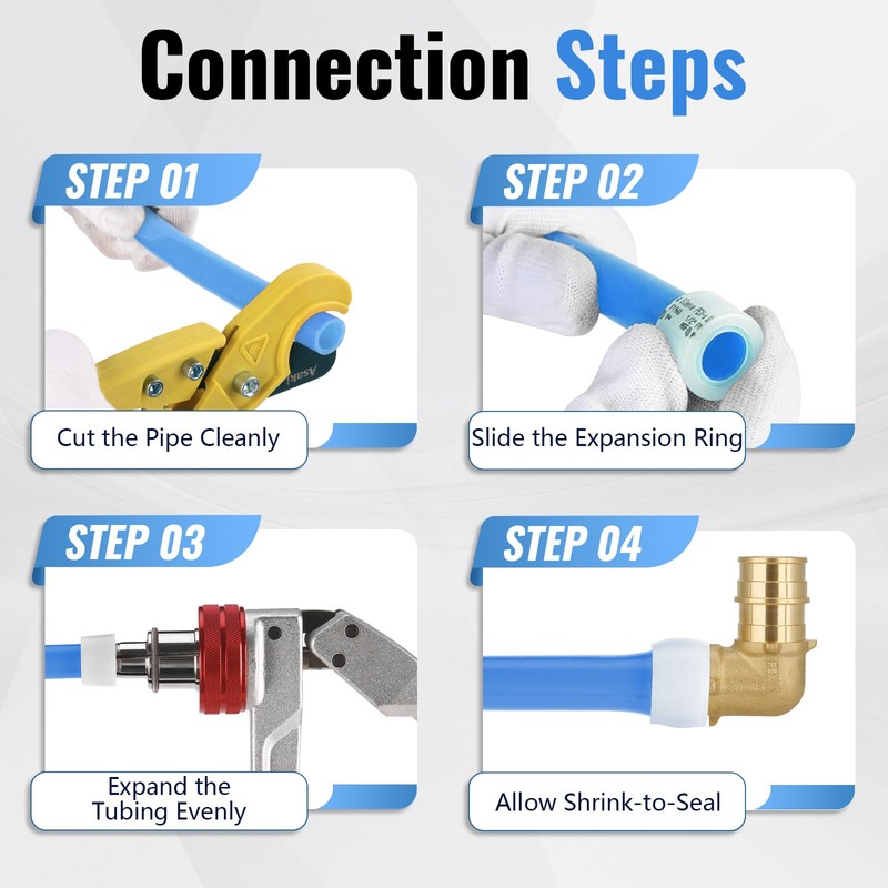 (90 Pack YVSKM) PEX-A Expansion Rings with STOP 60 pcs