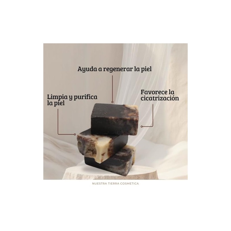 Jabón Artesanal de Tepezcohuite y Romero, Barra Natural, 65 g