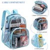 MIRLEWAIY Clear Backpack See Through Book Bag Heavy Duty School