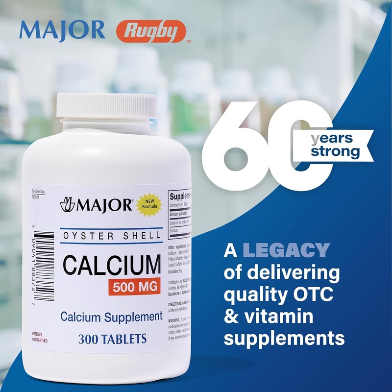 Major Oyster Shell Calcium 500 mg - Daily Calcium Supplement