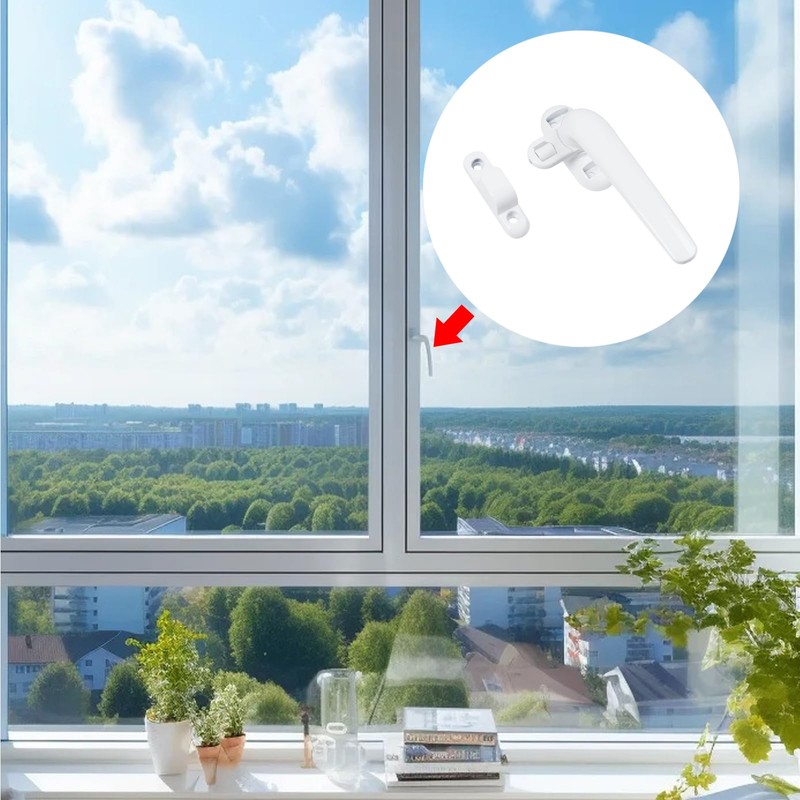 UTALIND 2 Pcs White Window Handle, Zinc Alloy Right Side