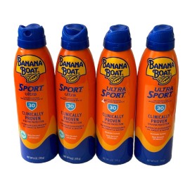 Banana Boat (4) Banana Boat Sunscreen Spray, SPF 30 (Sport Ultra) 6oz- 4 Pcs.Exp 7/25