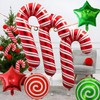 28Pcs Christmas Foil Balloons, Large Candy Cane Mylar Balloons with