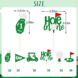 Little Man Golf 1st Birthday Cupcake Toppers, 24 Multicolored Cupcake Toppers, Golf Themed 1st Birthday Party Decor