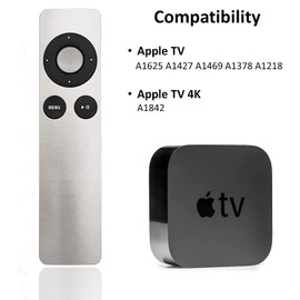 New Replacement Apple tv Remote Control for Apple TV 1 2 3 4 A1842/A1625/A1469/A1427/A1378/A1218/A1156 (Made from Plastic not Original)