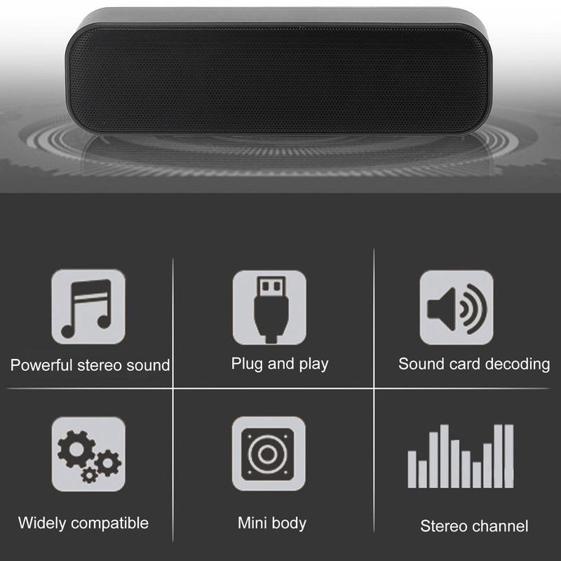 USB Speaker Mini Loudspeaker Box Builtin Decoded Sound Card Stereo